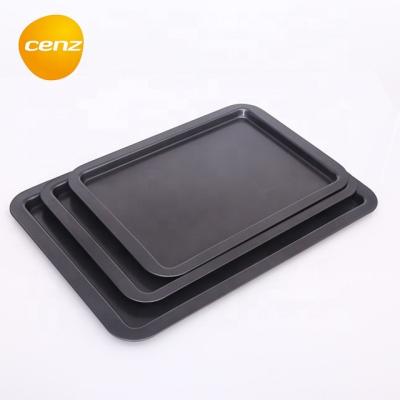 China Viable Non-Stick Cake Plate Set Rectangle Carbon Steel Tray Rolling Cake Plate Biscuit Cake Molds Crispy Deep Baking Tray for sale