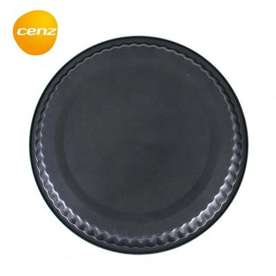 China Viable Non-Stick Pie Pan Carbon Steel Round Large Fluted Tube Cake Mold Platter Tray Quiche Pie Tart Pan Bakeware Deep Baking Supplier for sale