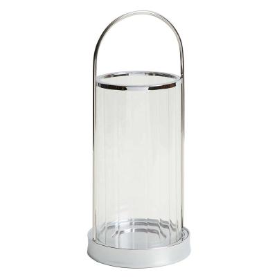 China Stainless Steel Classic Round Candle Holder Wedding Lantern Hanging Candle Jars Large Decorative Hanging Glass Lanterns Silver Gold for sale