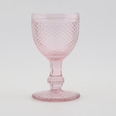 China Solid Color Wedding Glass Many Colors Vintage Thick Color Vintage Wine Glass European Black Wine Glasses Goblets Vintage Glassware for sale