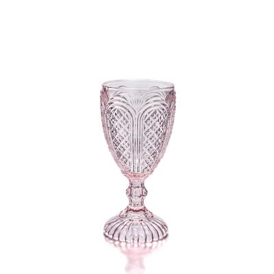 China Solid Color Wedding Modern Design Glass Factory Wedding Party Restaurant Glassware Wholesale Vintage Rose Wine Glasses for sale