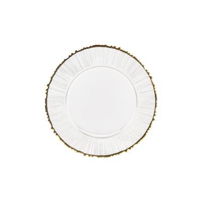 China Sustainable Hot Sale Restaurant Decoration Gold Rim Silver Rim Charger Dishes For Wedding Dinner for sale