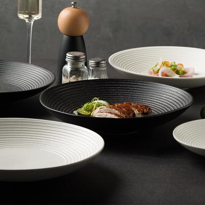 China Sustainable Restaurant Dinnerware Sets Dinnerware Sets Matte Dishes And Dish Ceramic Soup Dishes for sale