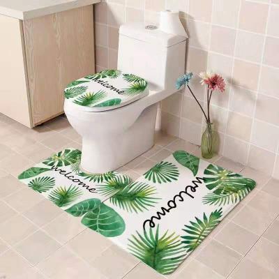 China Free Samples Covers And Sustainable 3 Piece Sets Covers Bathroom Mats Set Anti Slip Shower Mat Bathroom for sale