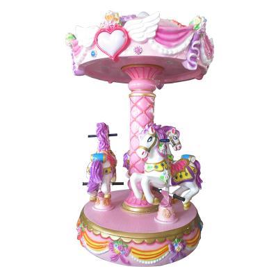 China Indoor amusement park rides vanish mini round carousel rides small 3 seats children carousel for sale 1400*1400*2470 mm for sale