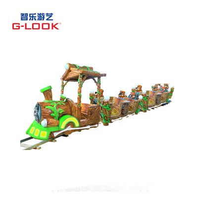 China Mini Indoor Track Train With Amusement Park Ride Children 12Seats Kids Zoo Car Just Kiddie Ride On Sale 13800*10000*2000mm for sale