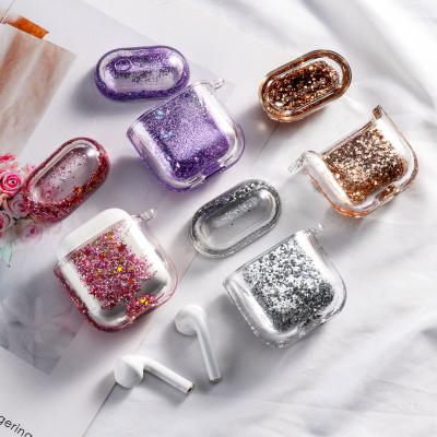 China Business Dynamic Liquid Glitter Cover Liquid Protector For Pro Pods Coque For Airpods Pro Air Bumper Hard for sale