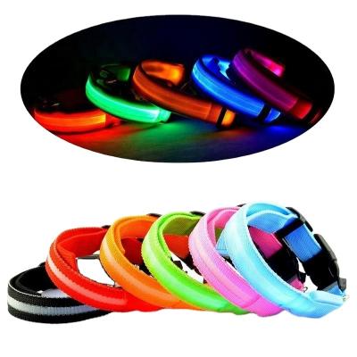 China New Product Recommend Launch LED Blue Heavy Pet Collar Luminous Collars Pet Collars for sale