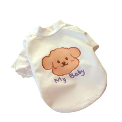 China Viable dog clothes cartoon printing spring and pet baby T-shirt small and medium summer new teddy bear clothes for sale