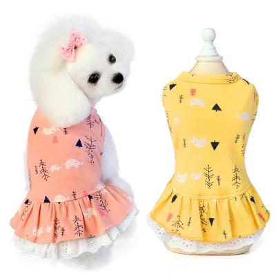 China New Leopard Cotton Pet Dress Teddy Dress Dog Vest Skirt Cat Yorkshire Princess Summer Dress for sale