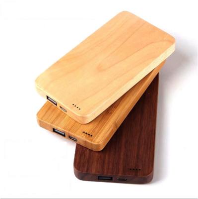 China China high quality eco-friendly wooden bamboo power bank charger 4000mah 8000mah for sale