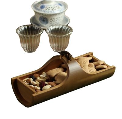 China China Eco-friendly High End Bamboo Fruit Cookie Serving Tray Serving Rack Serving Bowl for sale