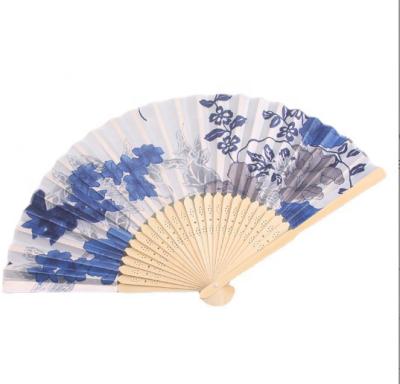 China China Bamboo Portable Hand Fan Folding Cloth Fan Custom Printing Painting Fan for Art and Promotion for sale