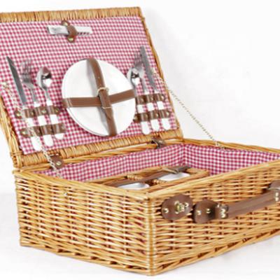 China Handmade Wicker Willow Design Picnic Basket Food Basket Storage Basket Eco-friendly Natural Europe Rattan Material New for sale