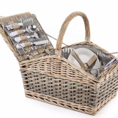 China China Rattan Material Handmade Wicker Willow Design Picnic Basket Natual New for sale