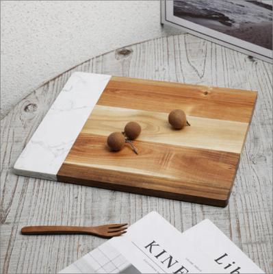 China Europe fashion custom shape marble and acacia wood cheese cutting boards for sale