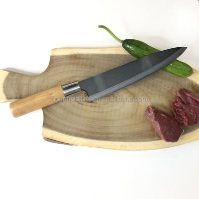 China Sustainable Bamboo Zirconia GOURMAID Ceramic Knife Handle 8.5 Inch Black Zirconia Ceramic Knife for sale