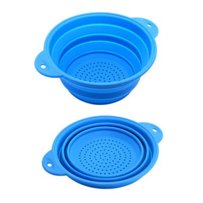 China GOURMAID Food Grade Silicone Collapsible Colander Rolls Vegetable Storage Basket Collapsible Drain Basket for sale