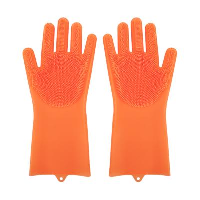 China Dish Washing Multifunctional GOURMAID Silicone Kitchen Gloves Scrub Glove Household Gloves for sale