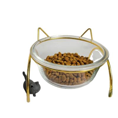 China GOURMAID 500ml Sustainable Glass Feeder Raised Pet Bowls Ceramic Feeding Bowls for sale