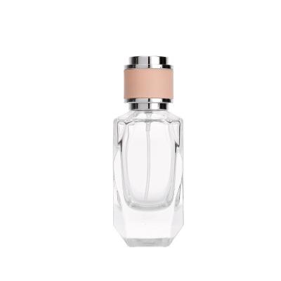 China Wholesale Clear Rhombus Bayonet Perfume Spray Cosmetic Crystal Material Glass Cosmetic Bottle for sale