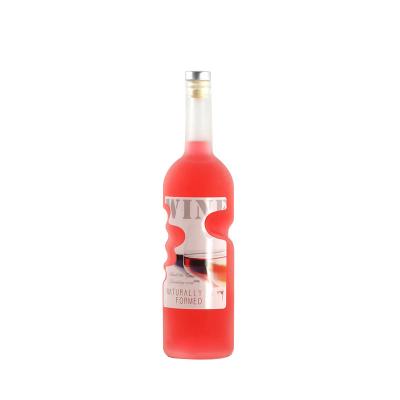 China Beverage Factory Wholesale 750ml Angel Hand Shaped Empty Glass Wine Bottle for sale