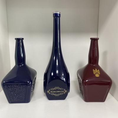 China Beverage Custom Designed Glass Liquor Bottles 450ml Glass Wine Liquor Bottles for sale