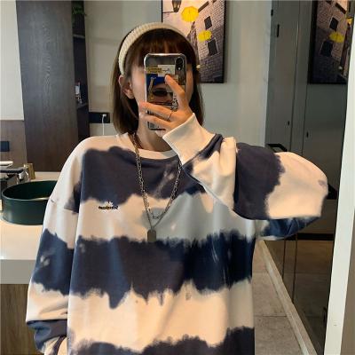 China Anti-wrinkle Oversized Hoodie Tie Dye Sudaderas Harajuku Streetwear Women Pullovers Aesthetic Clothes Long Sleeve Spring 2022 for sale