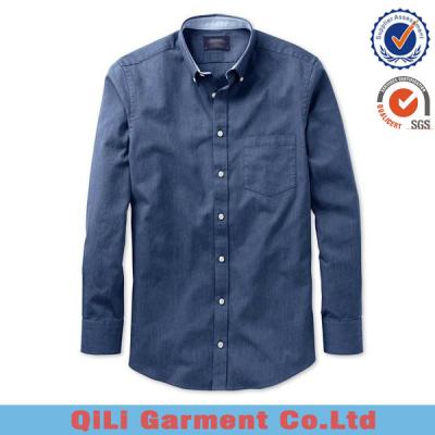 China 2016 Latest Design Men's Breathable Denim Long Sleeve Shirt Custom Design for sale