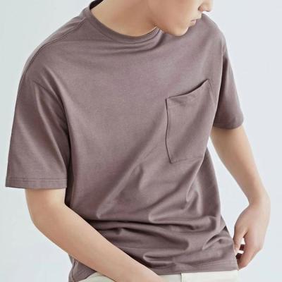 China Anti-Wrinkle OEMCustom Logo 2021 Short Sleeve Pocket Men Clothes Casual Mens Cotton Streetwear T-Shirts for sale