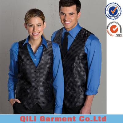 China Hotel anti-static staff design bar waitress uniform vest uniforms for hotel uniform for sale