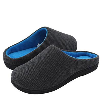 China Cushioning Comfortable Thick Soles Mens Womens Two Tone Cotton Memory Foam Slippers for sale