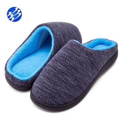 China Fashion Trend Factory Wear Easy House Slippers Original Two Tone Mens Memory Foam Slipper for sale