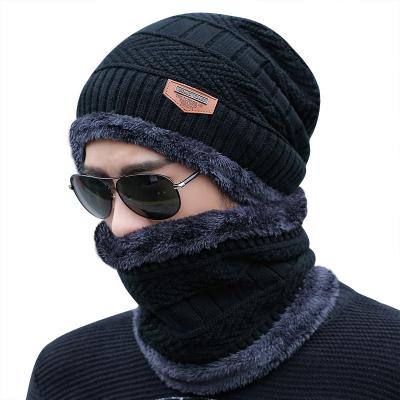 China Factory COMMON Women Men Loose Beanie Hat Windproof Thick Knit Comfortable Snow Suit Winter Warmer Wool Knitted Hats Scarf Set for sale