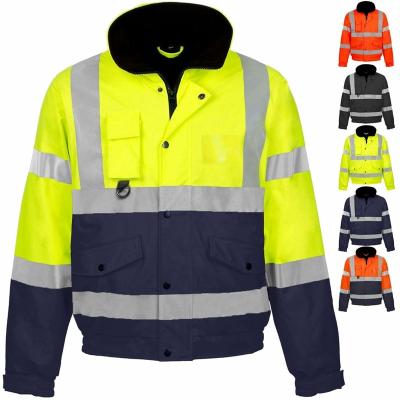 China Custom Best Color OEM FLASH LED High Visibility Fleece Safety Reflective Safety Jacket For Men for sale