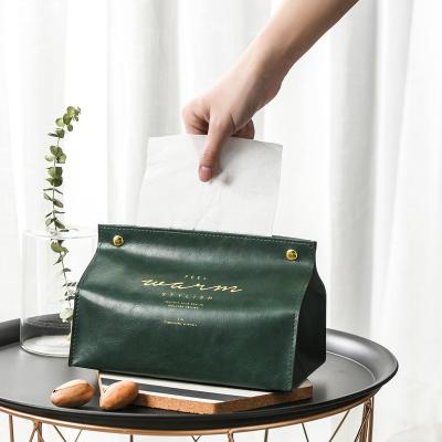 China Eco-friendly.Durable PU Leather Tissue Box Soft Tissue Box Holder Paper Tissue Box for sale