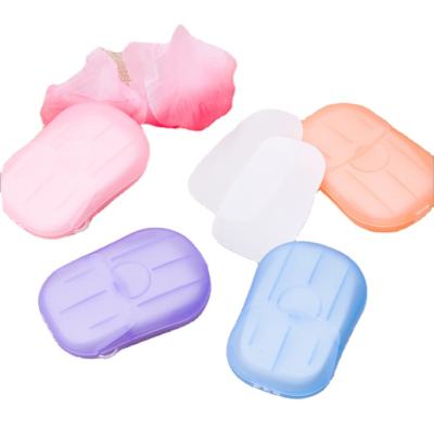 China Portable Disposable Soap Paper Base Cleaning Flakes Washing Hand Bath Cleaning Travel Scented Mini Slice Sheets for sale