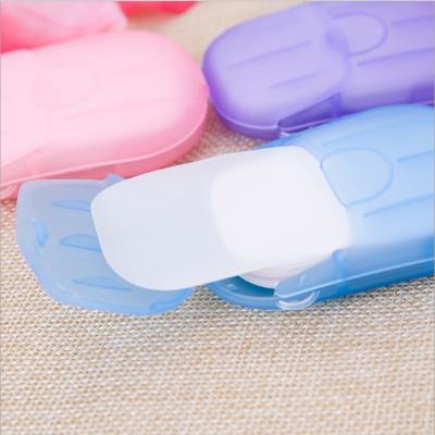 China Disposable Travel Soap Base Cleaning Pieces Packed In A Portable Box Soap Hand Wash Paper Tablet for sale