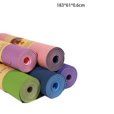 China Non Slip Eco Friendly Yoga Mat With Lines Yoga Mats Cheap Fitness Gym Alignment Mat Non Slip Thick Padding Tape Yoga Pilates for sale