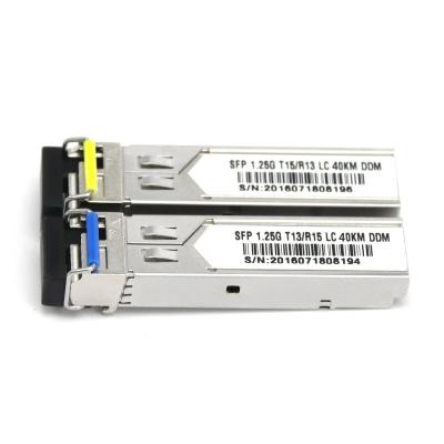 China FTTH FTTB FTTX Network 1.25g BIDI SFP Module 40KM 1310nm 1550nm WDM SFP LC for sale