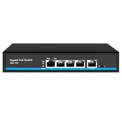 China Support PoE IP Camera 4CH Gigabit POE Ethernet Switch POE 4 Port 10/100/1000Mbps RJ45 Port POE Switch for sale