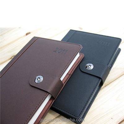 China High Quality Diary PU Diary Notebook A5 Leather Magnetic Hardcover Notebook with Holders/Organizer for sale