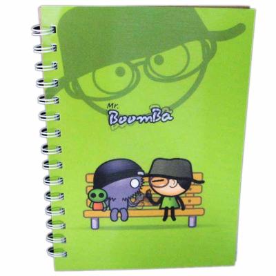 China Custom Spiral Notebook 3D Lenticular Cover With Spiral , PP Pet Plastic for sale