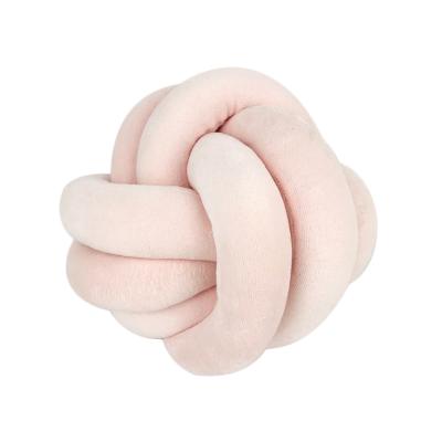 China Hot Custom Modern Home Decoration Pink Knot Ball 3D Waist Massage Directive Cushion Pillow For Sofa for sale