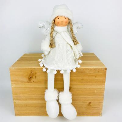 China Wholesale Christmas Decoration Christmas Girl Doll Wool Chat Angel Home Decor Christmas Plush Toys for sale