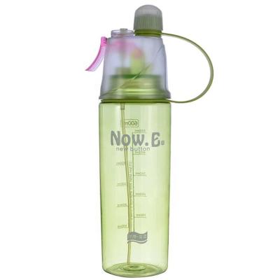 China 600ML Sustainable Logo Custom Eco-friendly Mist Spray Water Bottle Portable Water Bottle With Mist Spray Fan for sale