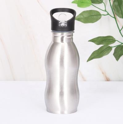 China Customized Logo Stainless Steel Viable Wide Mouth Thermos Flask Single Wall Water Bottle With Sport Loop Lid for sale