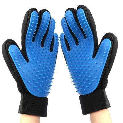 China Durable Pet Grooming Gloves Pets Accessories Soft Glove Deshedding Brush Gloves for sale