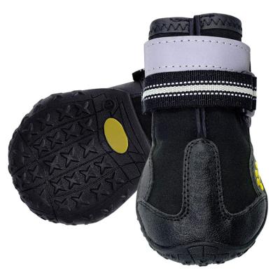 China Durable Waterproof Nylon Neoprene Reflective Dog Boots Comfortable Pet Shoes Dog Boots Waterproof for sale