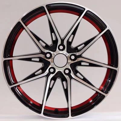 China Automobile Modification Universal 4 Hole 114.3 4X100 Pcd 15 16 17 Aluminum Wheel Rim Black Red Lip Rines 18 Inch Alloy Sports Touring Car for sale